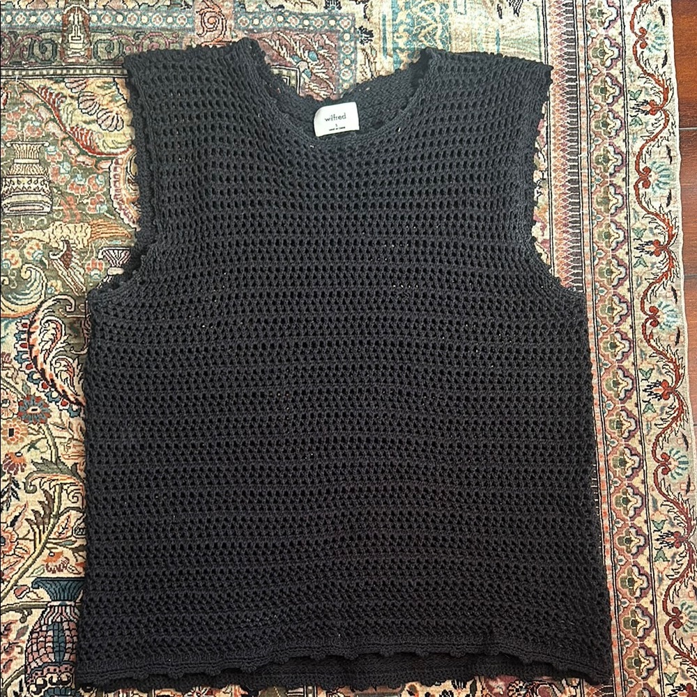 Wilfred Black Knit Sleeveless Top